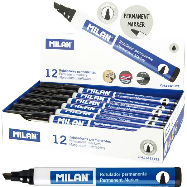 234797-EC Marker perm. MILAN 4mm kosi vrh crni P12/432