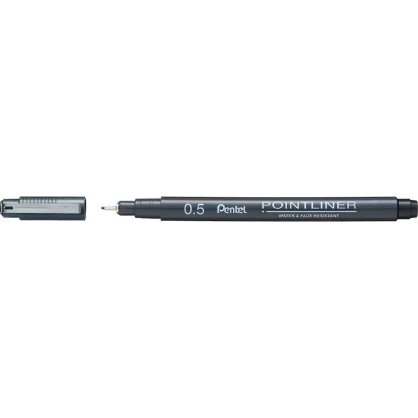 234890-EC Flomaster fineliner PENTEL 0,50 POINTLINER S20P-5A crni P12/576