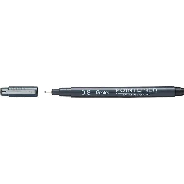 234891-EC Flomaster fineliner PENTEL 0,80 POINTLINER S20P-8A crni P12/576
