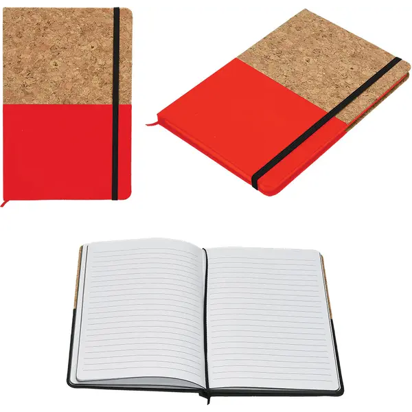 236314-EC Notes Corc Color A5 crveni pluto/PU 96 str. s gumicom, 14x21x1 cm P12/96