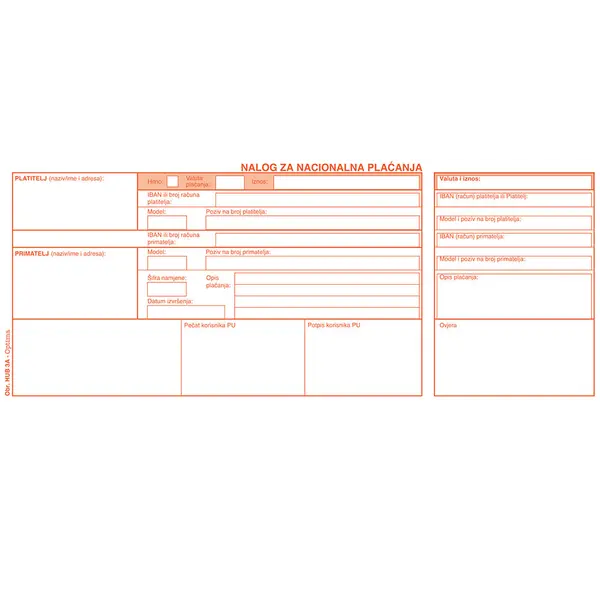 237174-EC Obrazac HUB 3A, OPTIMA, nalog za nac. pl. 3/1, A4,1+0 LASER 900/1