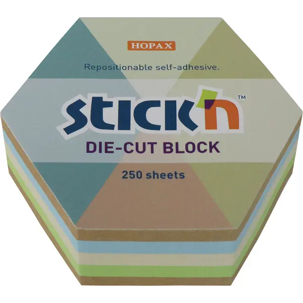 237328-EC Blok samolj. STICK'N 61x70 pastel/recikl. sort boja hexagone 250L 21828 P18/108