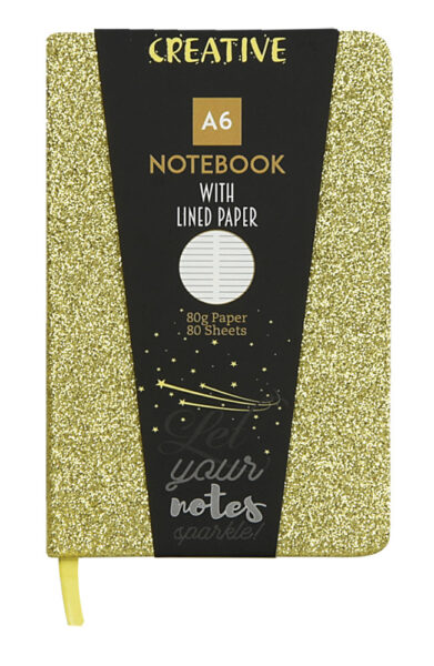 237750-EC Notes CREATIVE A6 GLITTER sa šljokicama sort 80L 52947 P10/60