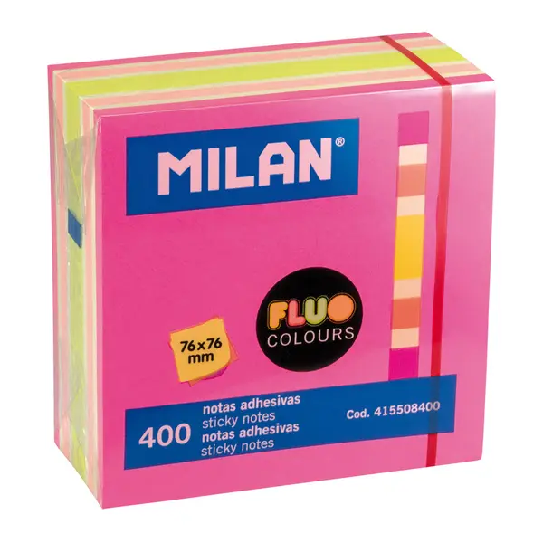 240978-EC Blok samolj.kocka 76x76 Fluo 4 boje 400L MILAN 415508400  P12/72