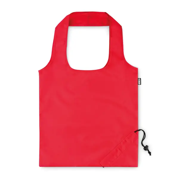 242323-EC Torba shopping FOLDPET 38x40cm sklopiva RPET s vezicom crvena P300