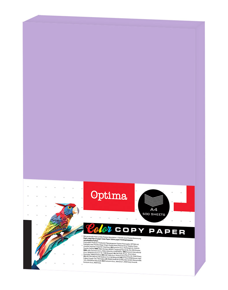 242668-EC Papir fotok.OPTIMA A4 pastel LAVANDER 80gr. 500/1 PC107 P5