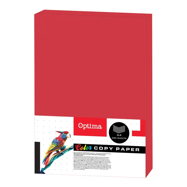 242673-EC Papir fotok.OPTIMA A4 intenziv RED 80gr. 500/1 DC204 P5