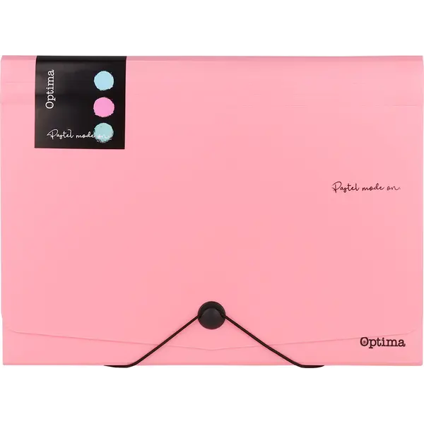 242995-EC Mapa harmonika PVC A4 12 preg. OPTIMA Pastel sort.boje 120380 P12/48