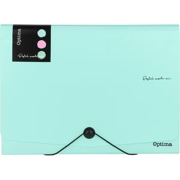 242995-EC Mapa harmonika PVC A4 12 preg. OPTIMA Pastel sort.boje 120380 P12/48