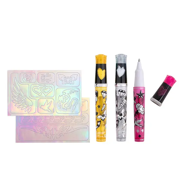 243092-EC Gel pen glitter Tattoo 3/1 P12/192 NETTO