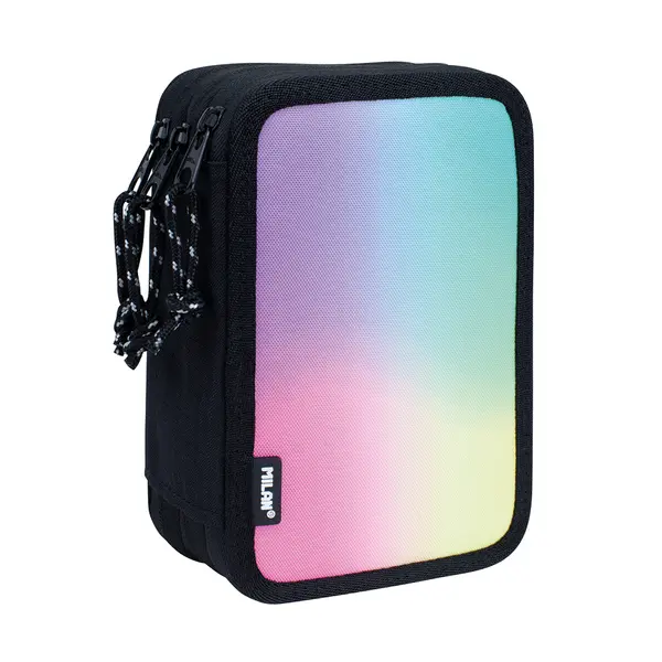 244626-EC Pernica trostruka sa priborom MILAN Sunset serija, black and pink P12