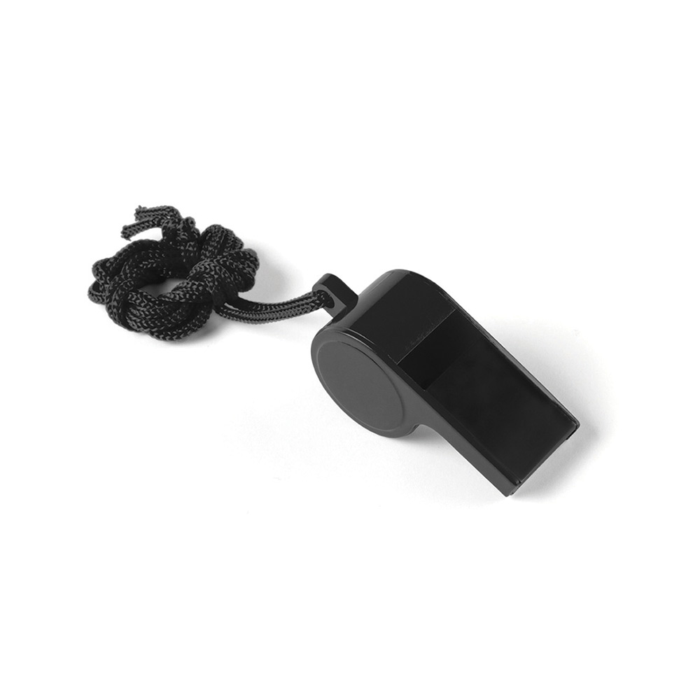 246836-EC Zviždaljka plastična Whistle crna s vezicom P1000