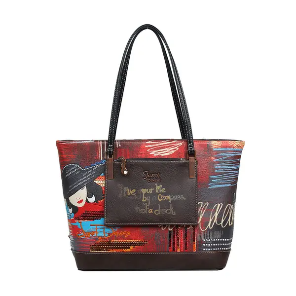 247331-EC Torba fashion Janet mini Tempus Fugit FW25 40X14X28 cm J-158