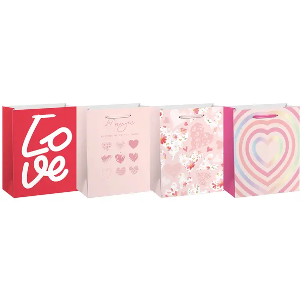 220872-EC Vrećica M exclusive hearts hot stamp folija 18x23x10cm 75131 P12/240