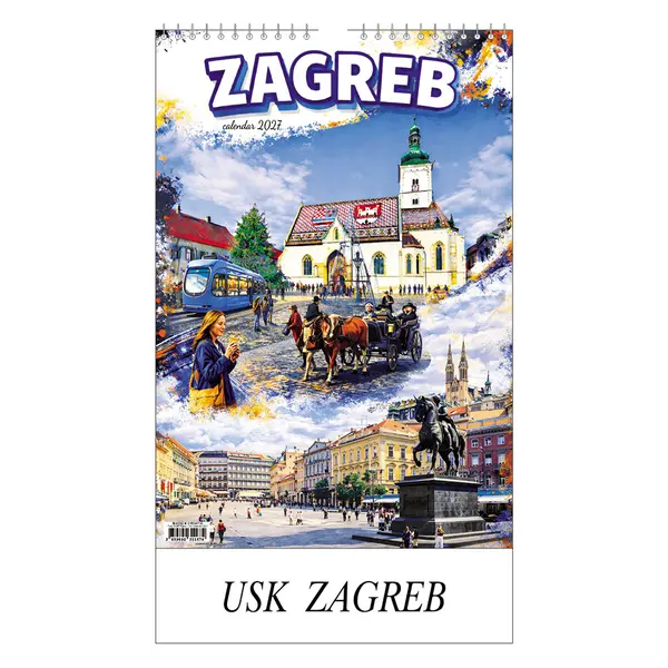 231095-EC Kalendar ZAGREB 13L 21,5x30,5+6,5 P20 USK-TMR 2027