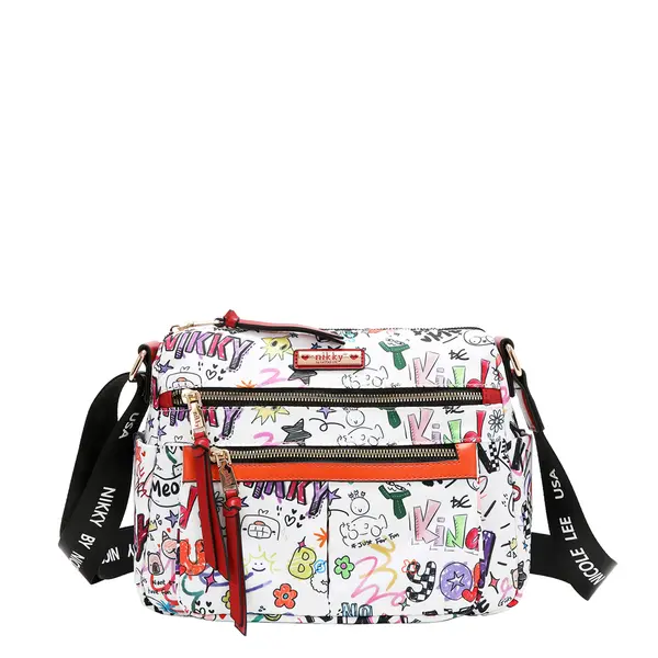 249131-EC Torba fashion NIKKY Just for fun White FW26 28x22,5x9,5cm NK13146-JFF-WH P12