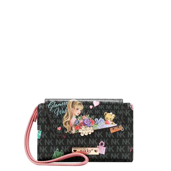 249160-EC Novčanik fashion NIKKY GlamorousWalkBlack FW26 14x9x2,5cm NK24005-GWK-BK P48