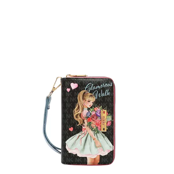 249164-EC Novčanik fashion NIKKY GlamorousWalkBlack FW26 10x16x4,5cm NK25053-GWK-BK P48