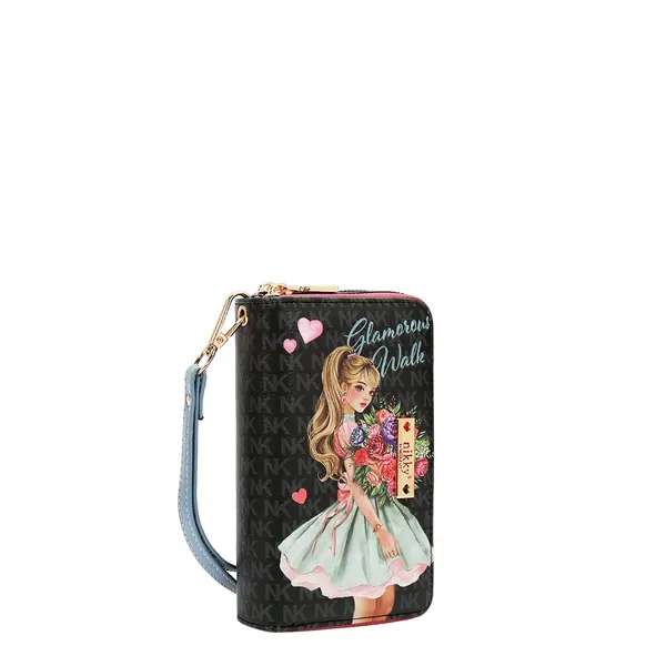 249164-EC Novčanik fashion NIKKY GlamorousWalkBlack FW26 10x16x4,5cm NK25053-GWK-BK P48