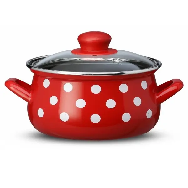 EM3035/22D LONAC DUBOKI TRB.S POKL.22CM 4,4L TOČKICA/CRVENA