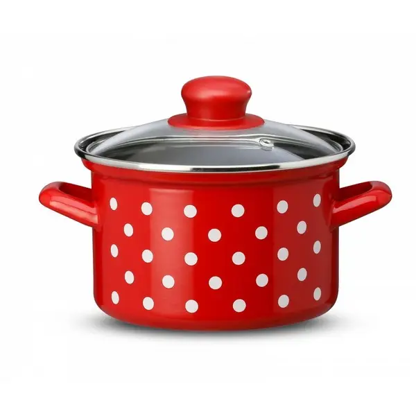 EM308920D LONAC VISOKI S POKLOPCEM 20 CM-4 L TOČKICA/CRVENA