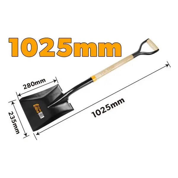 TO58002 LOPATA RAVNA ŽELJEZNA SA DRVENIM DRŽALOM 1025 MM