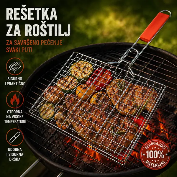 YWF3-16227-3 MREŽA ZA ROŠTILJ 34X22 CM