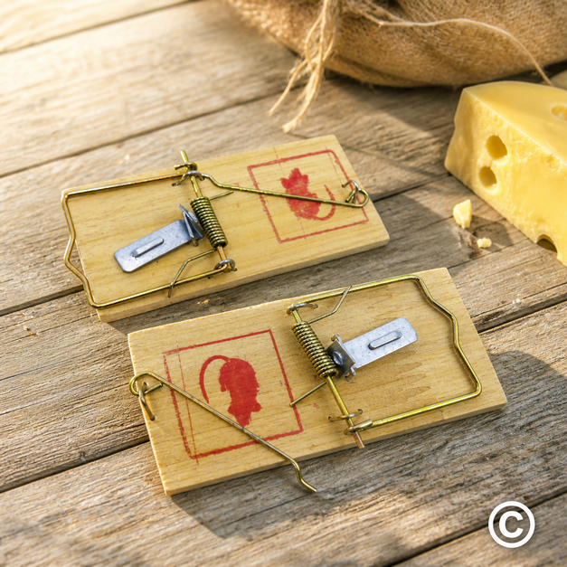 YWG214726-123 MIŠOLOVKA DRVENA MALA SET 2 KOM 10 CM