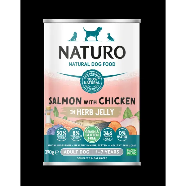 MPF1DNAT0601 Naturo Grain&Gluten Free 390g losos/pile 1/12
