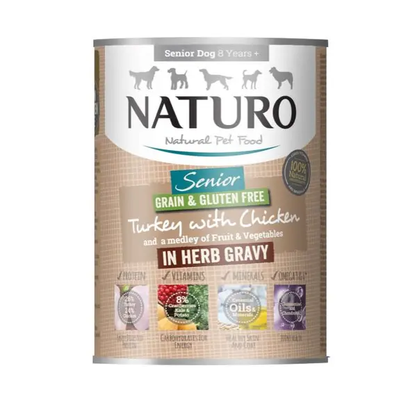 MPF1DNAT0401 Naturo konzerva Grain&Gluten Free 390g Senior pura/pile 1/12