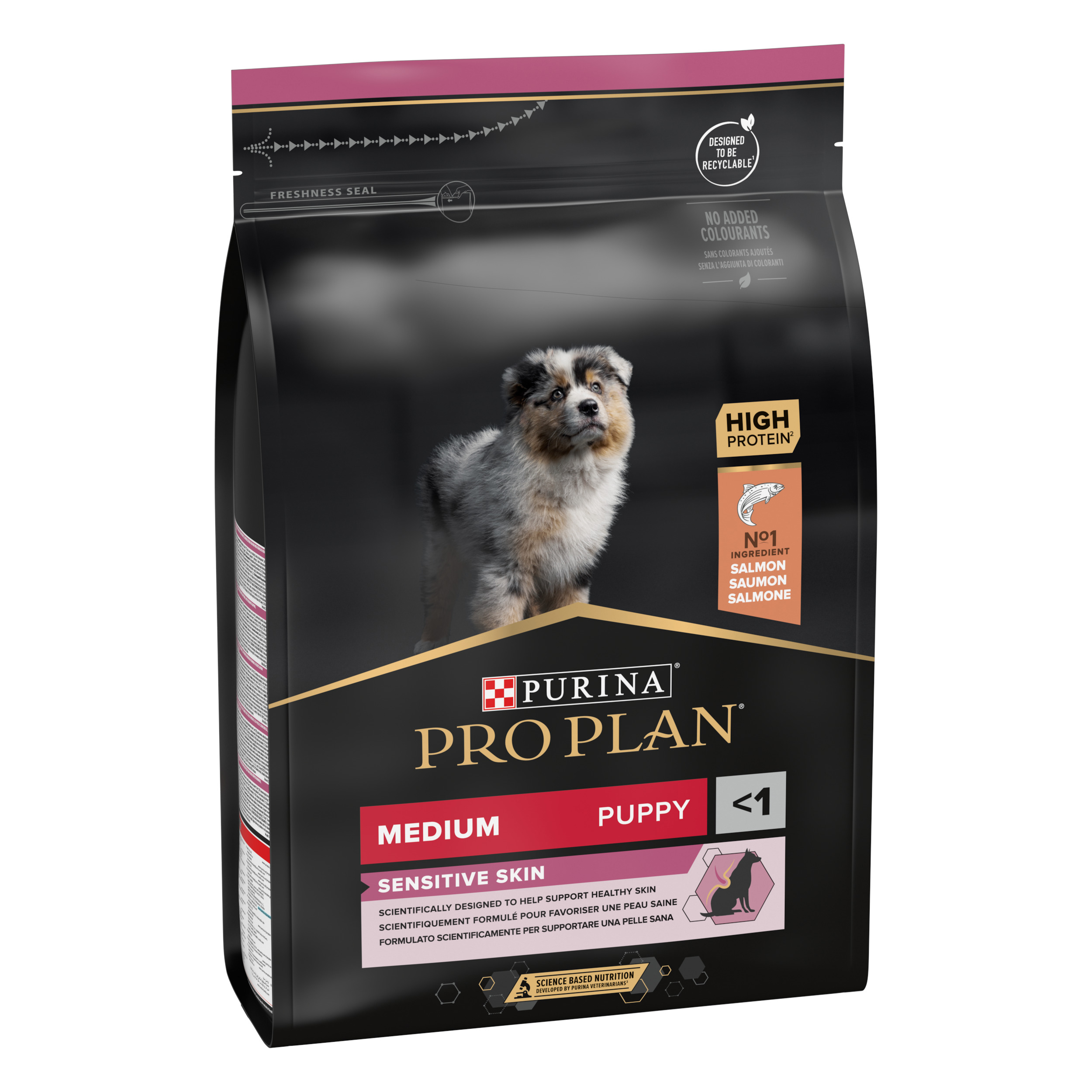 PRO PLAN Sensitive Skin Medium Puppy s lososom – Suha hrana za štence srednjih pasmina s osjetljivom kožom 3kg