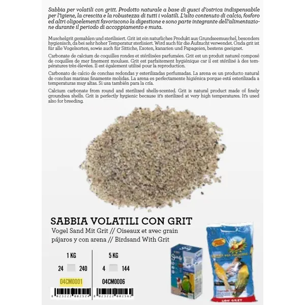 O4CM0001 Pijesak ptice 1kg s mineralima Croci