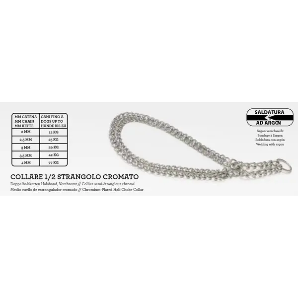 C5AS0507 Ogrlica Metalna Poludavilica 55cmx2.5mm Dvostruka