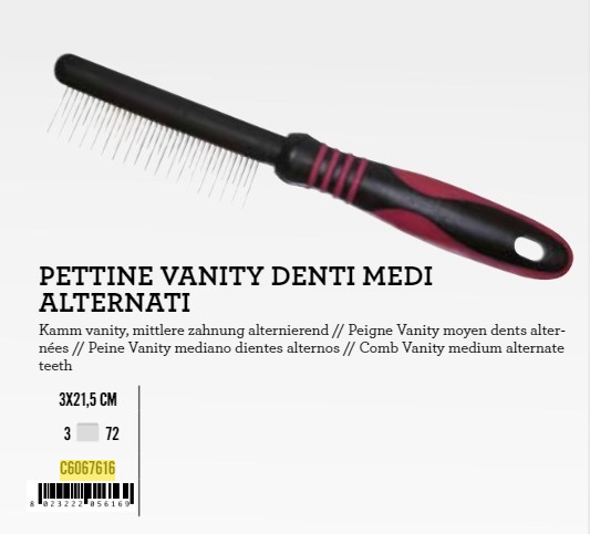 Češalj Vanity 4x21.5 dvostr.poddlaka xT