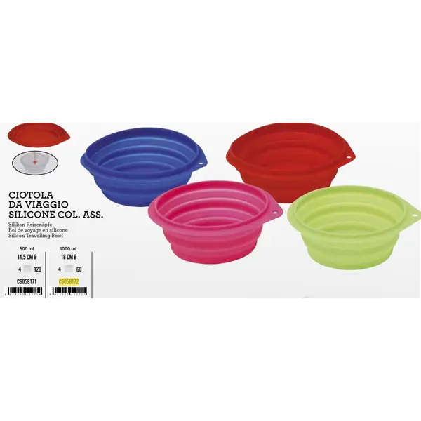 C6058172 Posuda Silikon 1L Mix boje