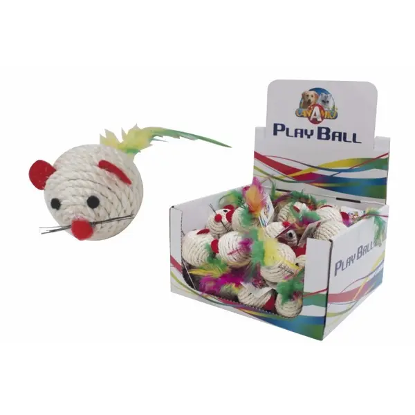 C6098628 Igračka za Mace Lopta Miš s perom Rio 4,5cm