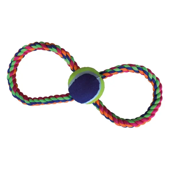 C6098319 Igračka za Pse uže 28cm 8-oblik+lopta tenis