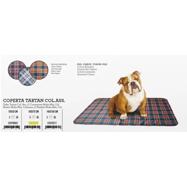C2078271 Ležaj 140x100 Dekica Tartan