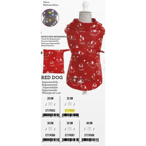 C7174568 K Kabanica Red Dog 40cm crvena