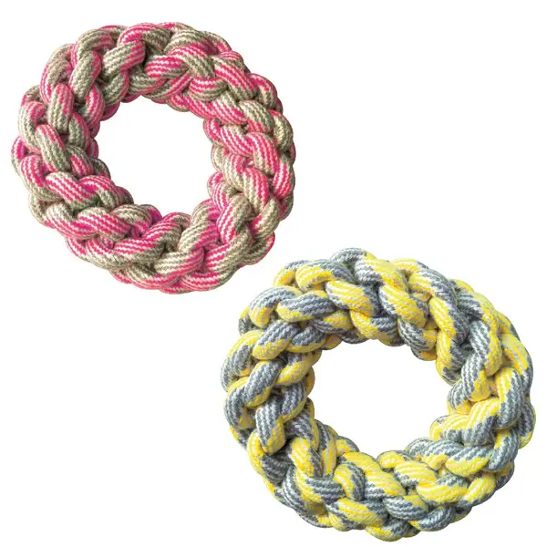 C6198690 Igračka za Pse uže 18cm Ring pastel žuti