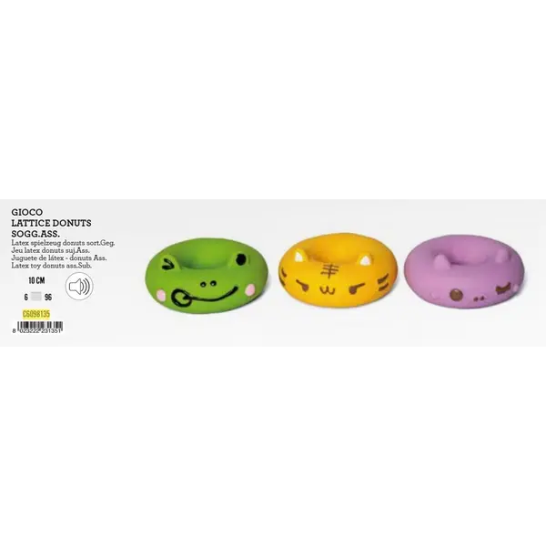Igračka za Pse Latex Donuts Mix 10cm