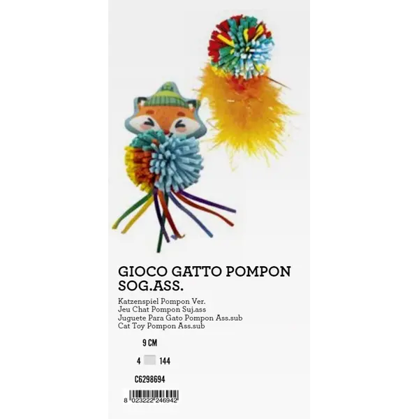 C6298694 Igračka za Mace Pompon mix 9cm