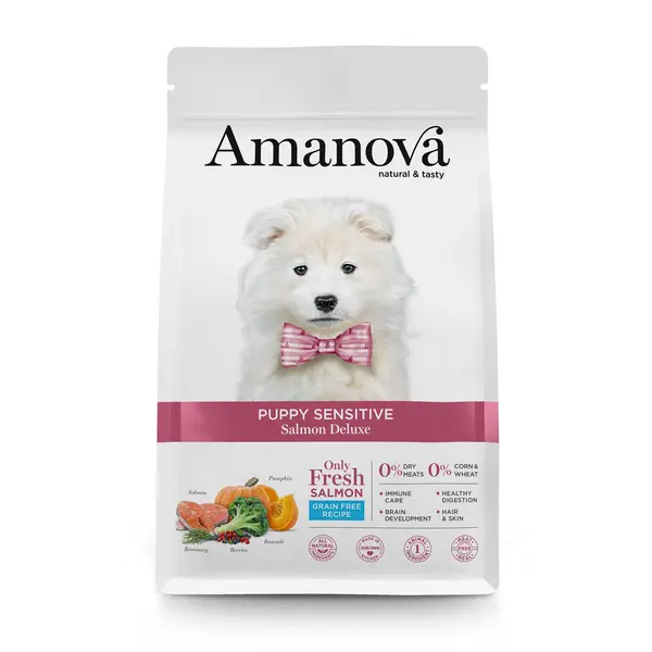 AMJ90PS02 Amanova dog puppy Sensitive Deluxe losos 2kg GF