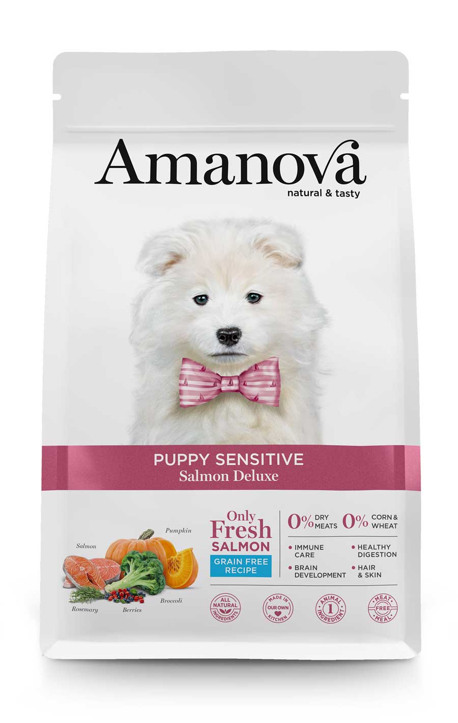 AMJ90PS02 Amanova dog puppy Sensitive Deluxe losos 2kg GF