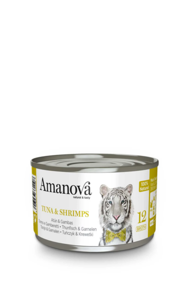 WEV88TB1B Amanova cat adult konz. 70g tuna/kozice u bujonu 1/24