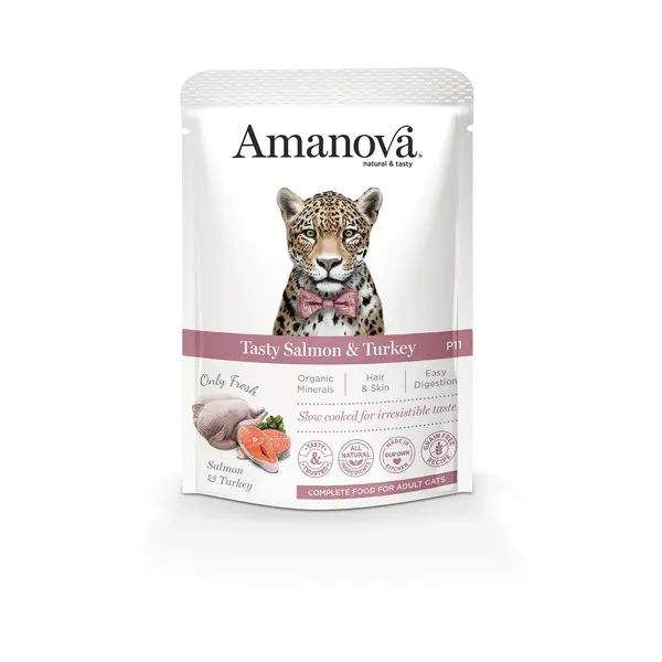 AMU05PS8A Amanova cat 85g adult Tasty losos/pura 1/12