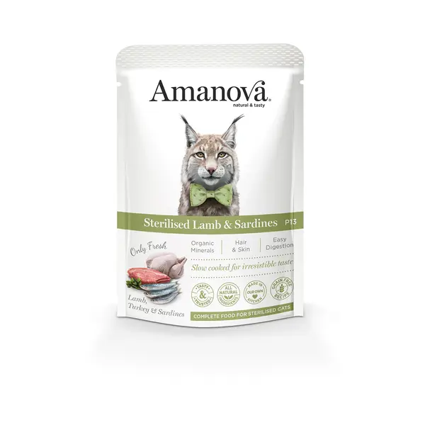 AMU04ST8A ASP Amanova cat 85g adult Sterilised janje/srdela 1/12