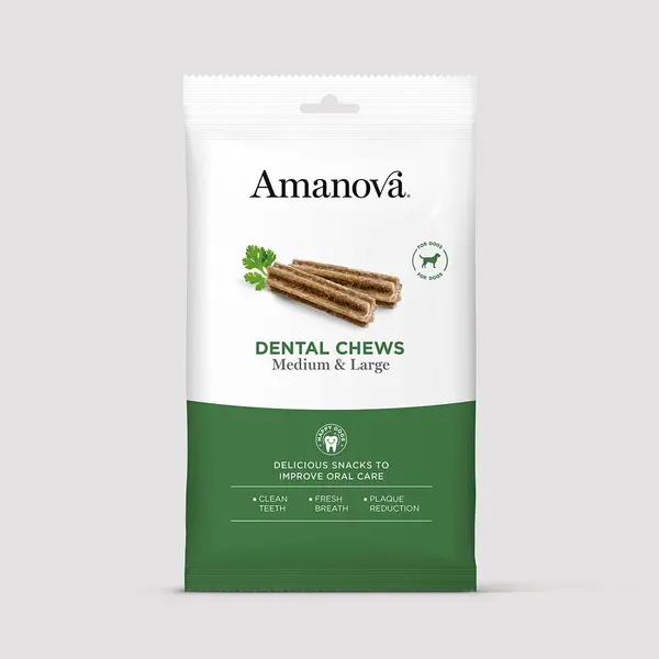 SNV17ML1A-1 Poslastica za pse Amanova Dental Chews Vegan M/L 180g NOVO
