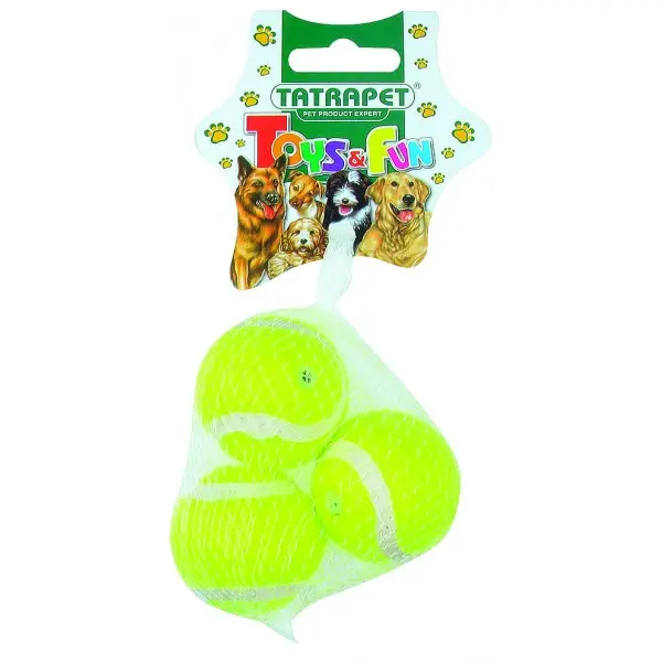 48669 Igračka za Pse Lopta Tenis zvuk žuta 4,5cm x3 Tatrapet