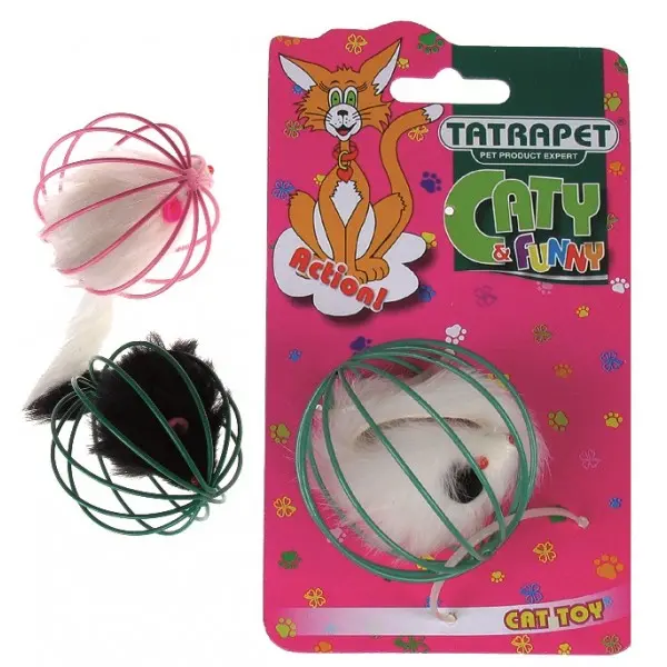 58519 Igračka za Mace Miš u žici 6cm mix Tatrapet